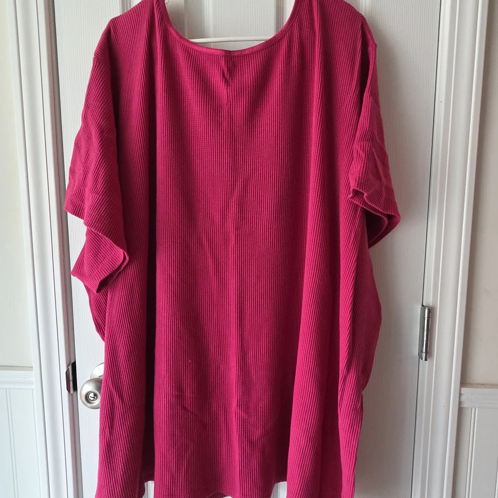 Bright Pink Ribbed Oversized Top - Picture 5 of 5